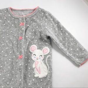 Carter’s Gray & White Polka a Dot Pajamas w/ Mouse